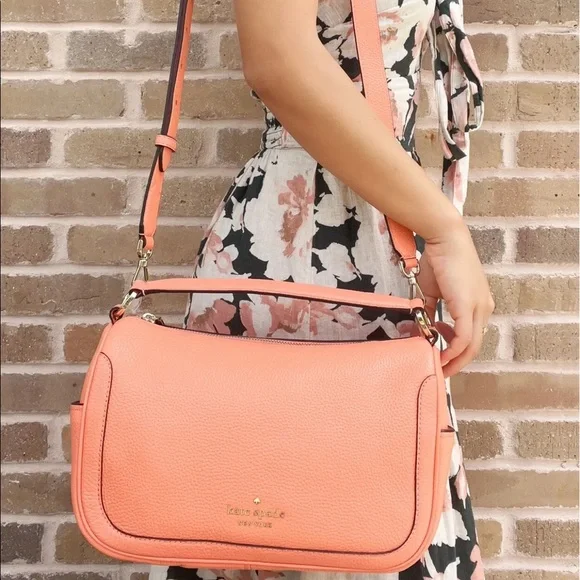 Kate Spade Top Zip Satchel Hobo Crossbody Leather - Picture 1 of 7